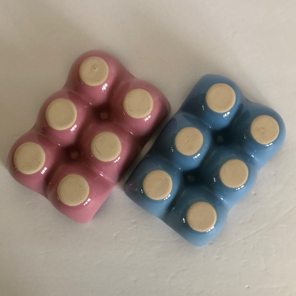 Ceramic Pink And Blue Egg Carton Holders - Picture 7 of 11